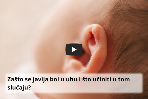 Dijete s bolovima u uhu – ilustracija za članak o upali uha